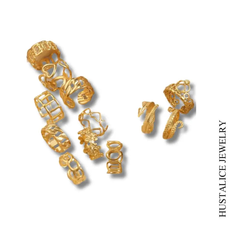 Princes Stainless Steel Adjustable Ring Color Gold - HUSTALICE