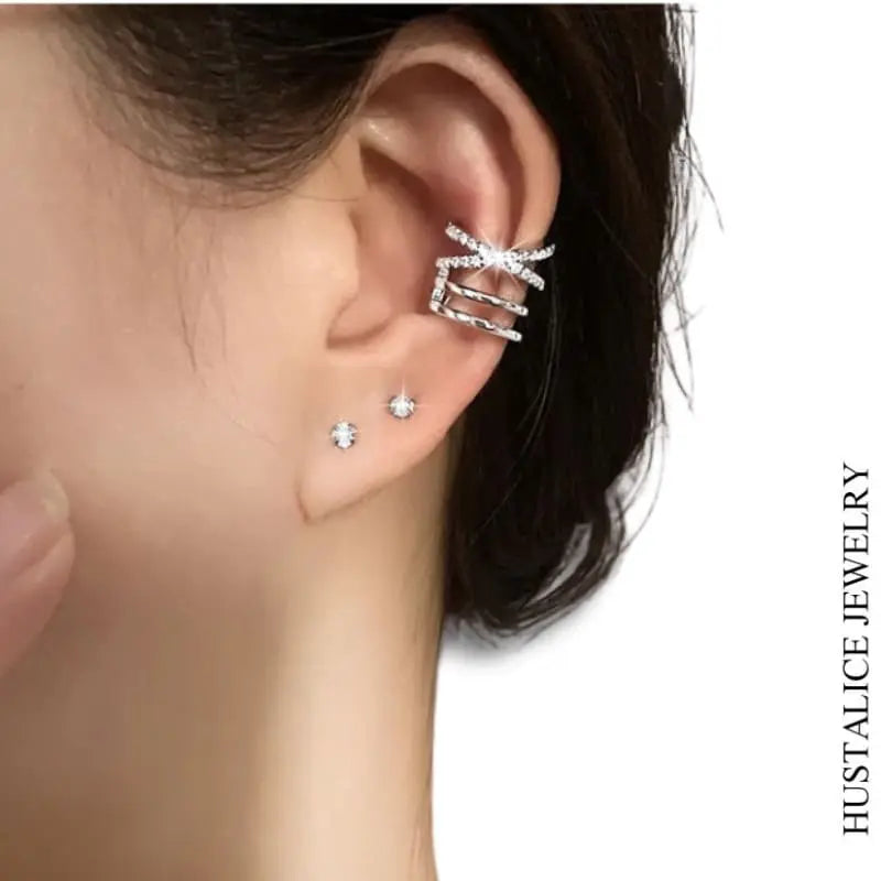 Rocky Ear Cuff Earring Color Gold/Silver - HUSTALICE