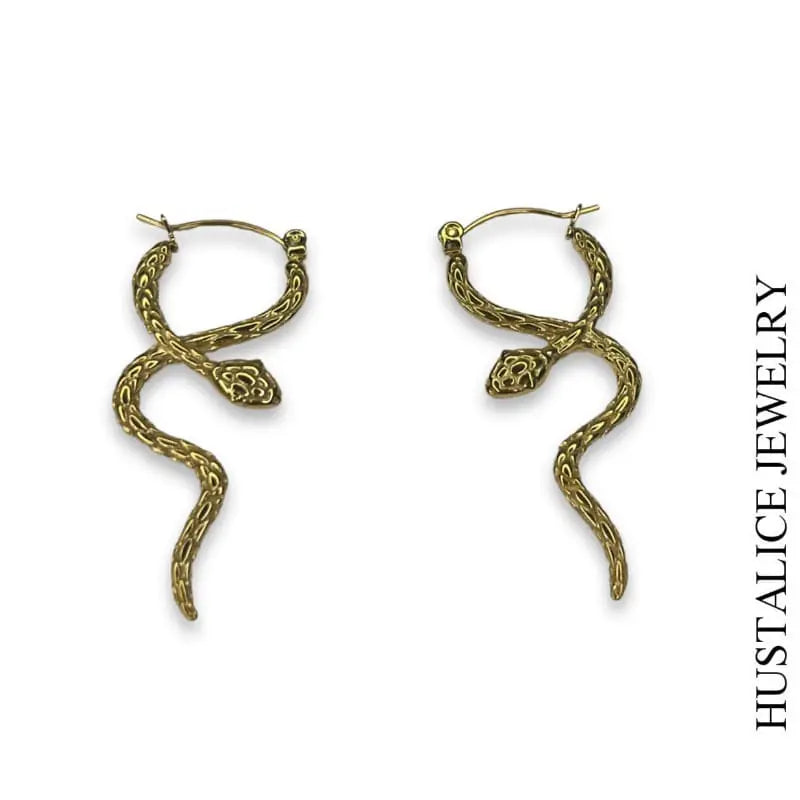 Snake Stainless Steel Earring Color Gold - HUSTALICE