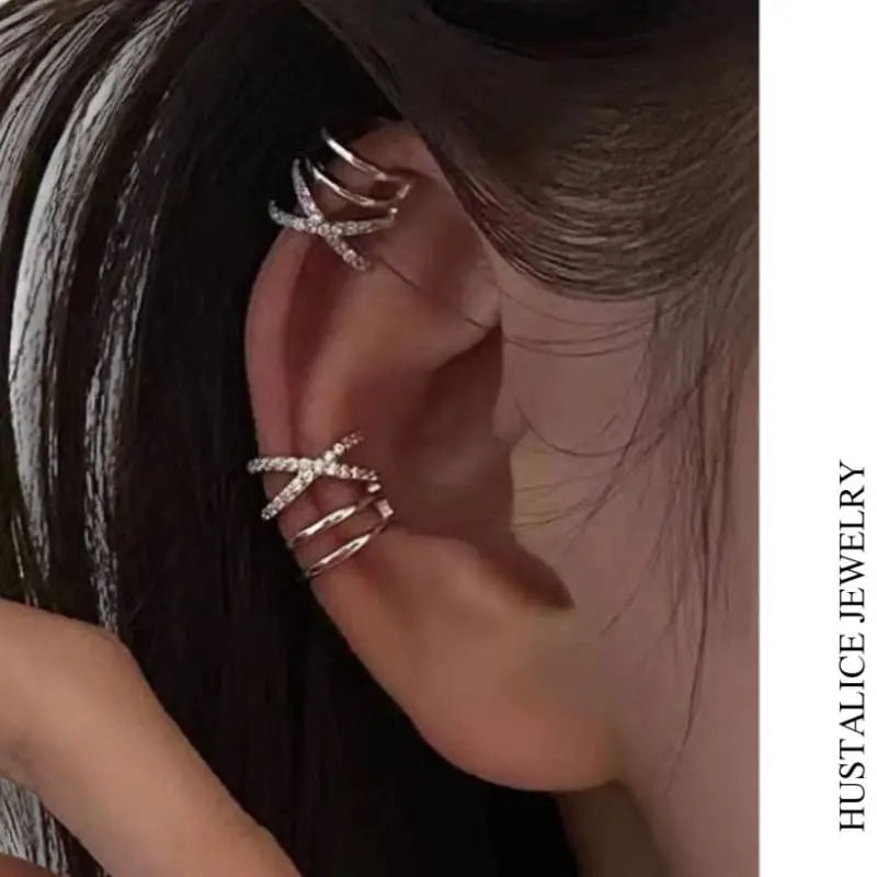 Rocky Ear Cuff Earring Color Gold/Silver - HUSTALICE