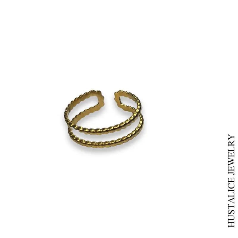 Clasic Stainless Steel Adjustable Ring Color Gold - HUSTALICE