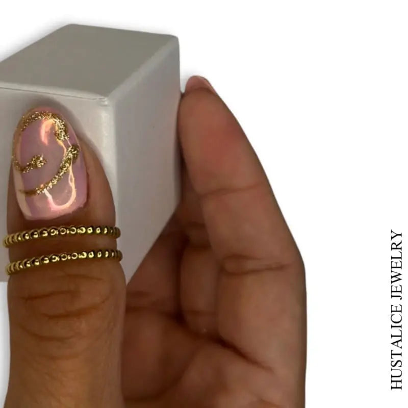Clasic Stainless Steel Adjustable Ring Color Gold - HUSTALICE