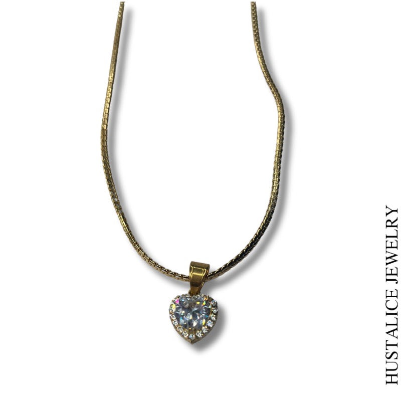 Herz Necklace Stainless steel Gold/Silver 18” - HUSTALICE