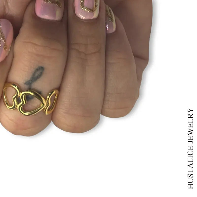 Lovely Stainless Steel Adjustable Ring Color Gold - HUSTALICE