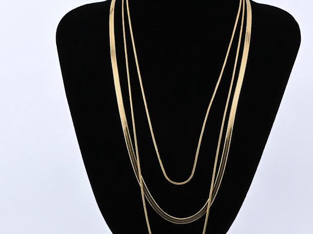 Three Reason Stainless Steel Necklace Color Gold