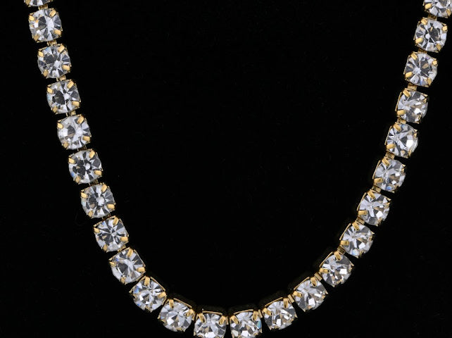 Waterproof Circonia Chain Stainless Steel Necklace Color Silver/Gold