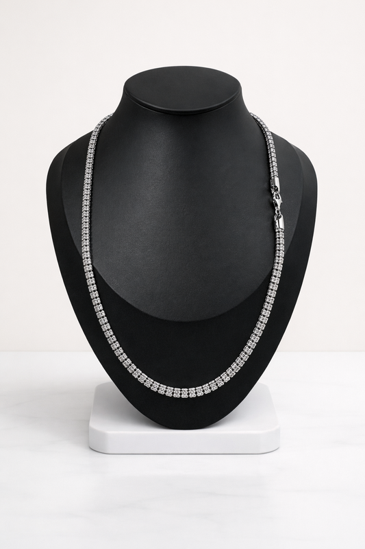 Cadena Ice Link Plata de Ley 925 4 mm – Collar Urbano Premium (42.5 g)