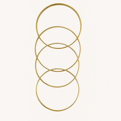 African Set of 4 Silver and Gold Bangle bracelet
