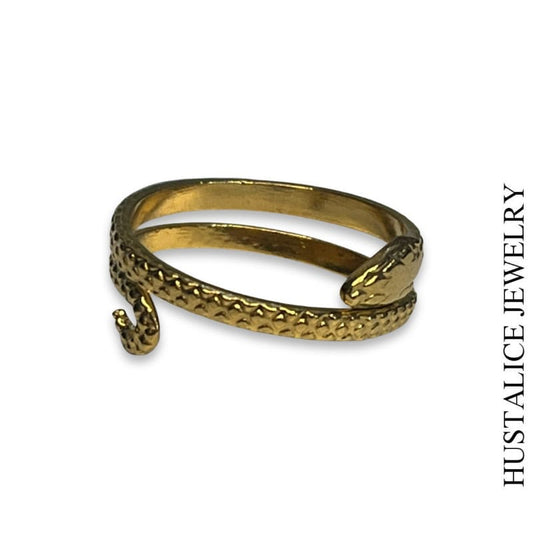 Snake Stainless Steel Adjustable Ring Color Ring - HUSTALICE 