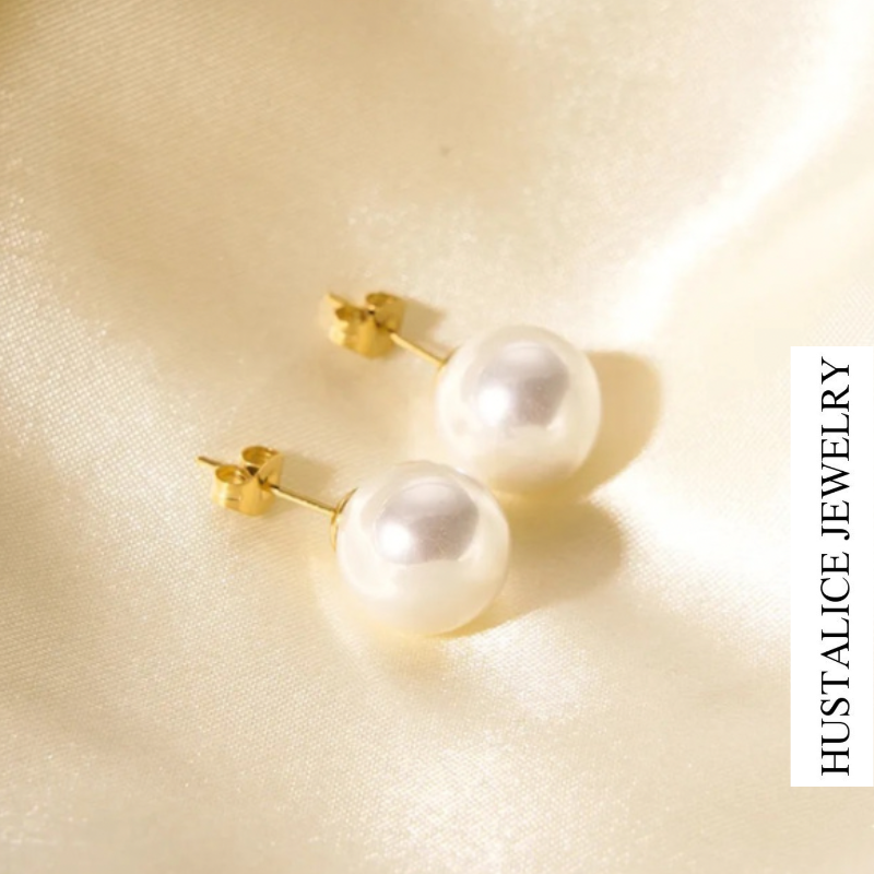 Pearl Earring Stainless steel Color Gold - HUSTALICE 