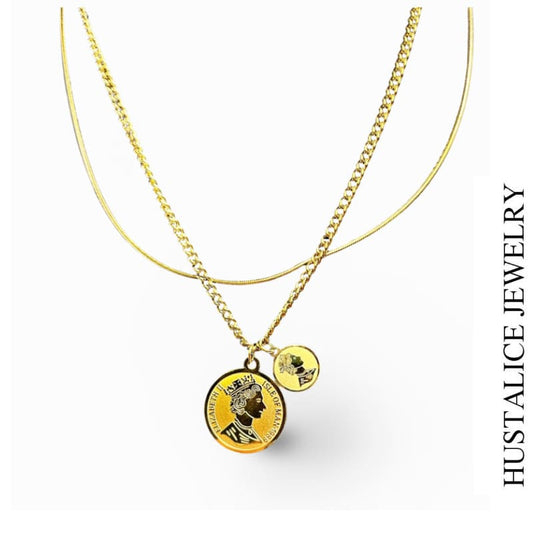 Elizabeth Stainless Steel Necklace Color Gold - HUSTALICE 