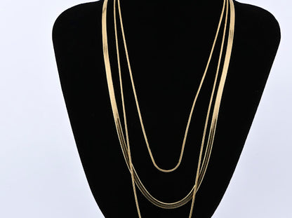 Three Reason Stainless Steel Necklace Color Gold