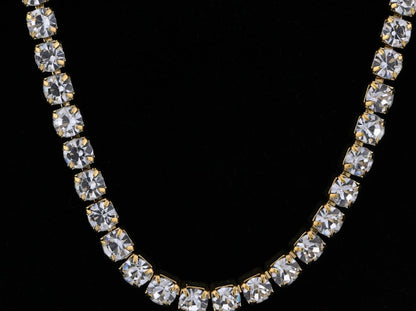 Waterproof Circonia Chain Stainless Steel Necklace Color Silver/Gold